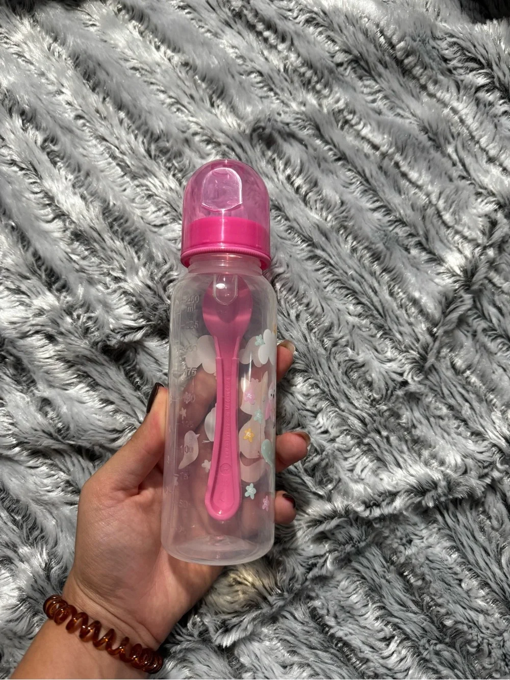 Pink Silicone Pacifier (4) and bottles (4)